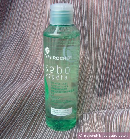 Очищающая мицеллярная вода для лица 2 в 1 Sebo Vegetal от Yves Rocher фото 2