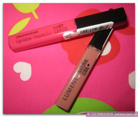 Блеск для губ Natural Code Smile Booster LipGloss (оттенки № 6 Satin rose и № 14 Сreamy cinnamon) от Lumene фото 1