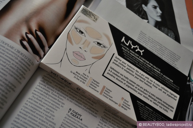 Палетка сухих текстур для контурирования лица Highlight & Contour Pro Palette от NYX фото 7