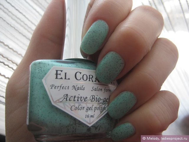 Лак для ногтей активный био-гель Dalmatian Active Bio-gel (оттенок № 423/088 Mint Ice Cream & Chocolate) от El Corazon фото 18